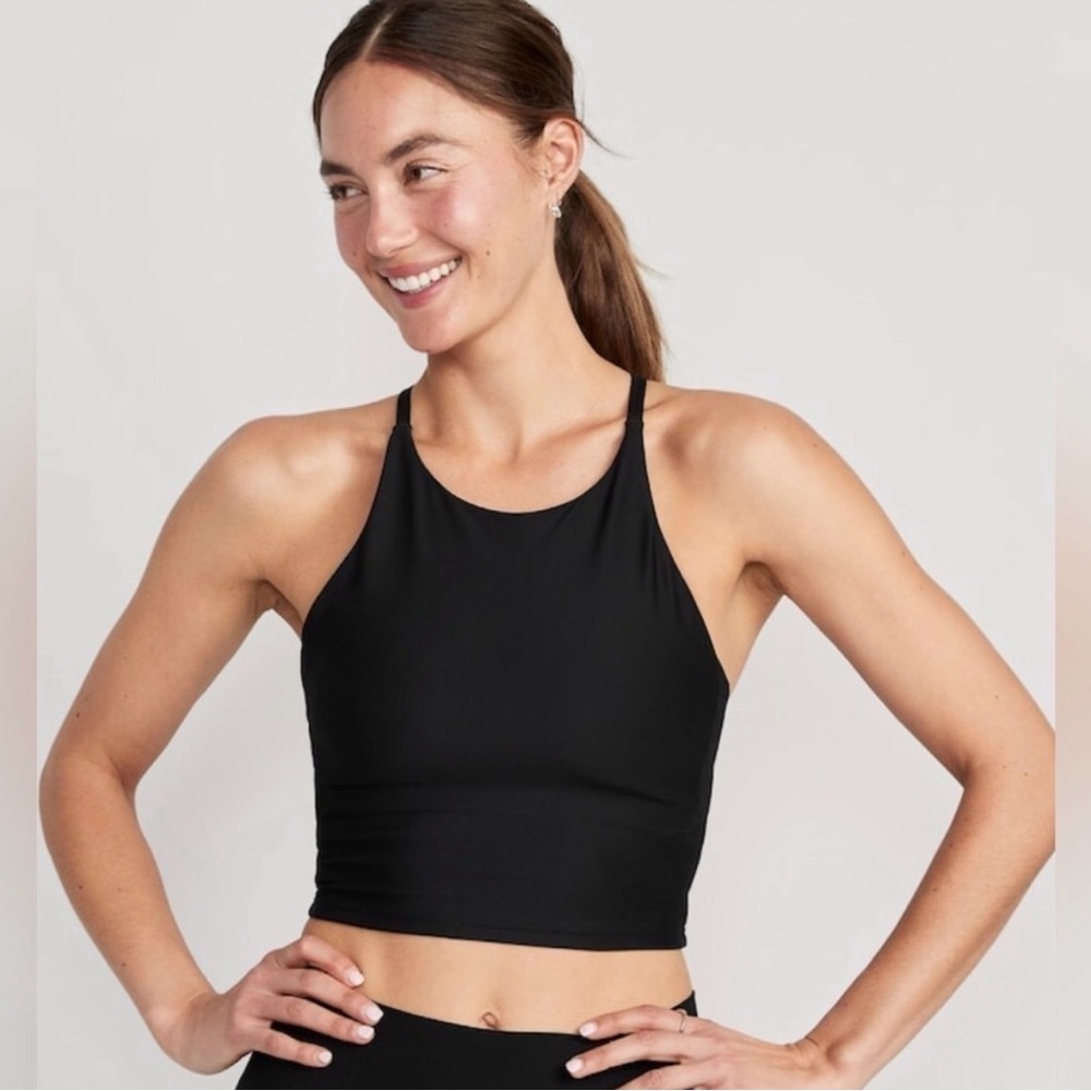 Old Navy Black Halter Activewear Top